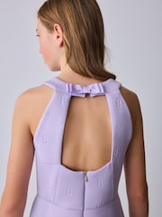 Flieder-Violett - Baker by Ted Baker Mesh 3D Bow Hem Embossed Scuba Kleid - Bild 8 von 14