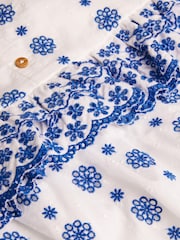 Monsoon White Floral Broderie Cami 100% Cotton Top and Skirt Set - Image 3 of 3
