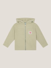 Monsoon Green Hooded Twill Zip-Up 100% Cotton Jacket - Image 1 of 3