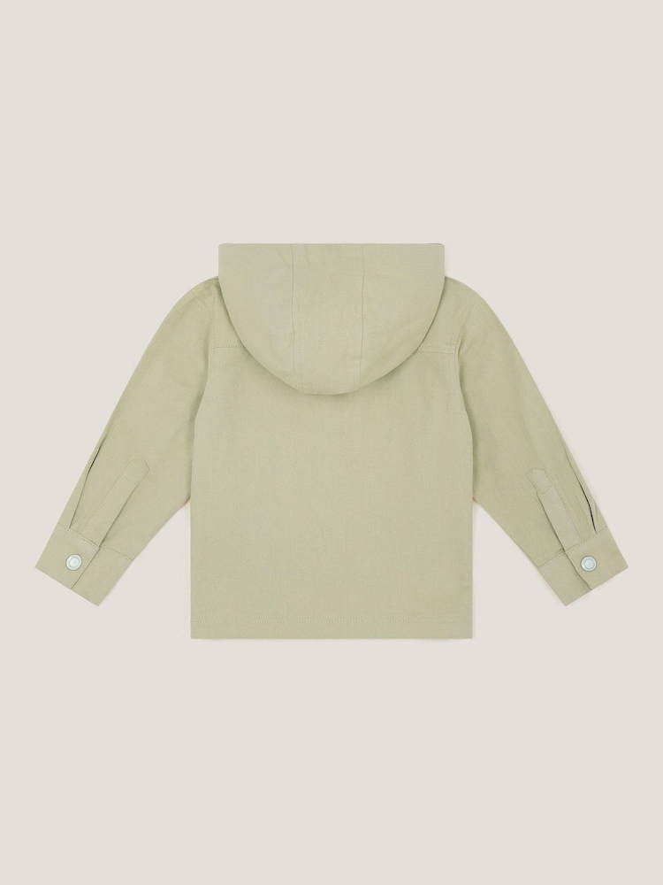 Monsoon Green Hooded Twill Zip-Up 100% Cotton Jacket - Image 2 of 3