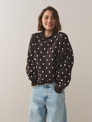 Chocolate Brown Polka Dot Sweatshirt - Image 2 of 5