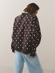Chocolate Brown Polka Dot Sweatshirt - Image 4 of 5