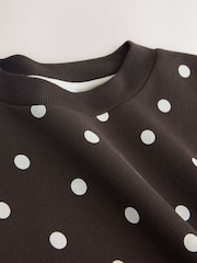 Chocolate Brown Polka Dot Sweatshirt - Image 7 of 8