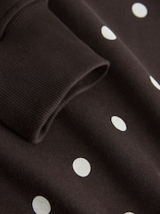 Chocolate Brown Polka Dot Sweatshirt - Image 8 of 8