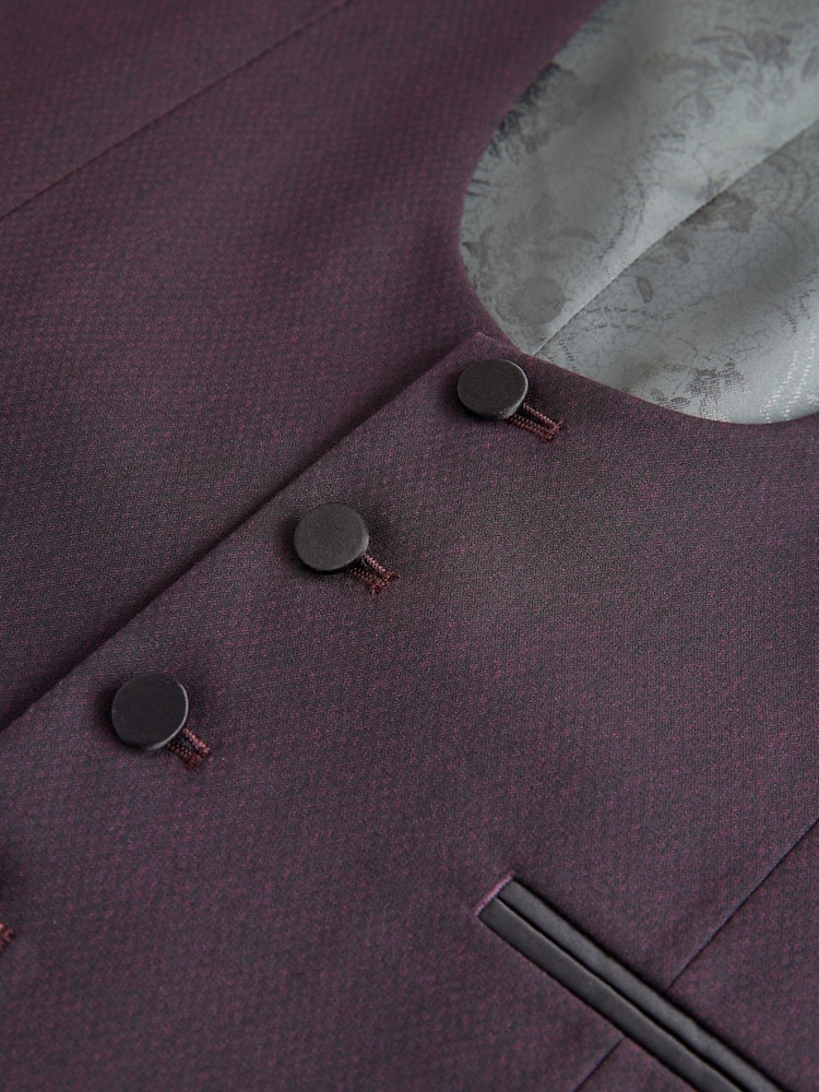 Burgundy Red Tuxedo Suit Waistcoat - Image 8 of 8