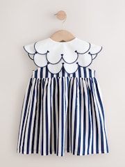 Navy Sleeveless Collar Summer Dress (3mths-7yrs) - Image 2 of 5