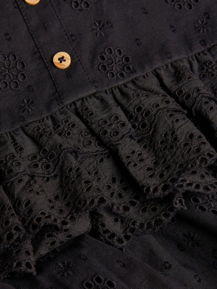Monsoon Black Floral Broderie Cami 100% Cotton Top and Skirt Set - Image 3 of 3