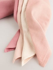 Pink Baby Muslins Cloths 4 Pack - Image 3 of 5