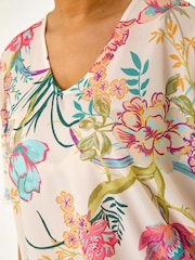 Roman Pink Curve Floral Cocoon Woven Blouse - Image 2 of 5