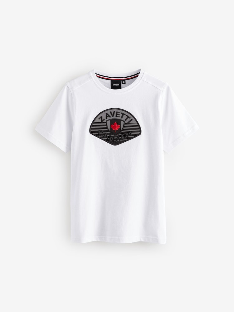 Zavetti Canada Juniors 100% Cotton Botticini Reflective White T-Shirt - Image 5 of 5