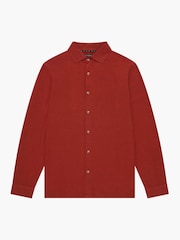 French Connection Red Blend Chest Pocket Short Sleeve Button Up Shirt - Image 6 of 6