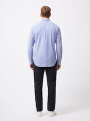 French Connection Blue 100% Cotton Chest Pocket Long Sleeve Stripe Button Up Shirt - Image 2 of 5