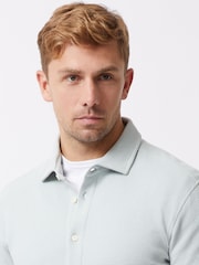 French Connection Green Blend Stretch Crew Neck Short Sleeve Waffle Shirt - Image 2 of 5