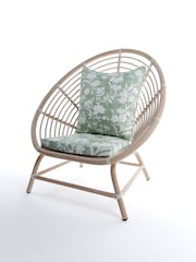 Laura Ashley White Havana Garden Rattan Chair with Rye Sage Cushions - Image 2 of 3