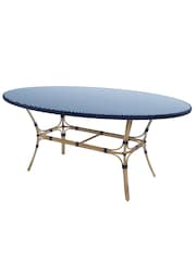 Laura Ashley Blue Riviera Garden 6 Seater Dining Table Chair and Be Set - Image 4 of 5