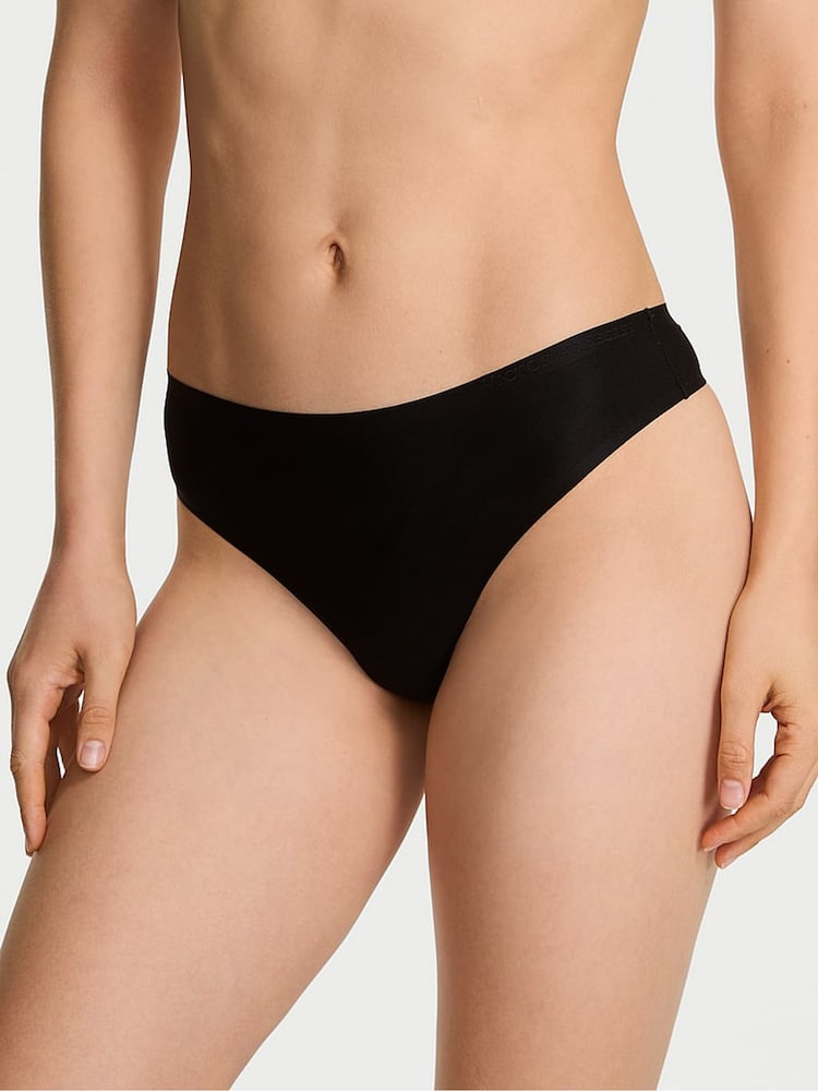 Victoria's Secret Black Thong Mid-Rise Knickers - Image 1 of 3