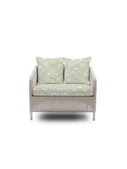 Laura Ashley Cream Arley Garden Rattan Snuggler Chair with Parterre S Cushions - Image 2 of 4