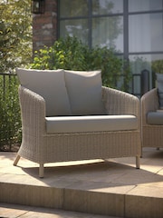 Laura Ashley Cream Arley Garden Rattan Snuggler Chair With Saunton Do Cushions - Image 2 of 4