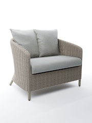 Laura Ashley Cream Arley Garden Rattan Snuggler Chair With Saunton Do Cushions - Image 3 of 4