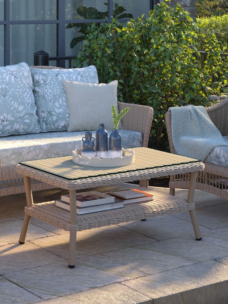 Laura Ashley Natural Carrdale Garden Rattan Coffee Table - Image 1 of 3