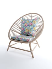 Laura Ashley White Havana Garden Rattan Chair with Tulips Cushions - Image 2 of 3