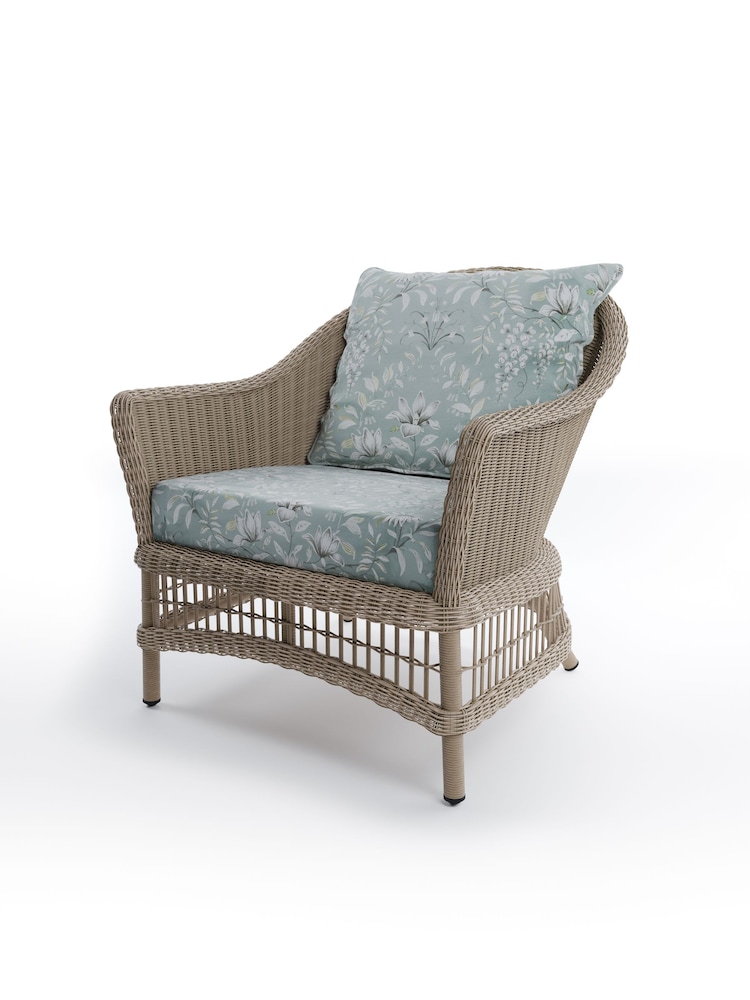 Laura Ashley 4 Piece Natural Carrdale Garden Rattan Sofa Set with Parte Cushions - Image 2 of 6