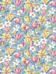 Laura Ashley White Havana Garden Rattan 2 Seater Sofa with Tulips Cushions - Image 2 of 4