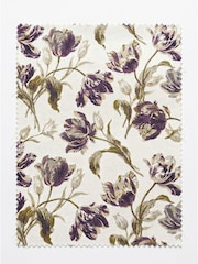 Laura Ashley Natural Salcey Garden Teak Bench with Gosford Plum Cushions - Image 4 of 4