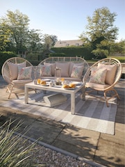 Laura Ashley 4 Piece White Havana Garden Rattan Sofa and Coffee Table Cushions - Image 1 of 5