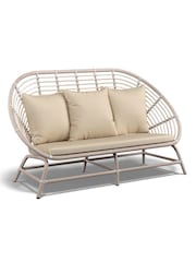 Laura Ashley 4 Piece White Havana Garden Rattan Sofa and Coffee Table Cushions - Image 3 of 5
