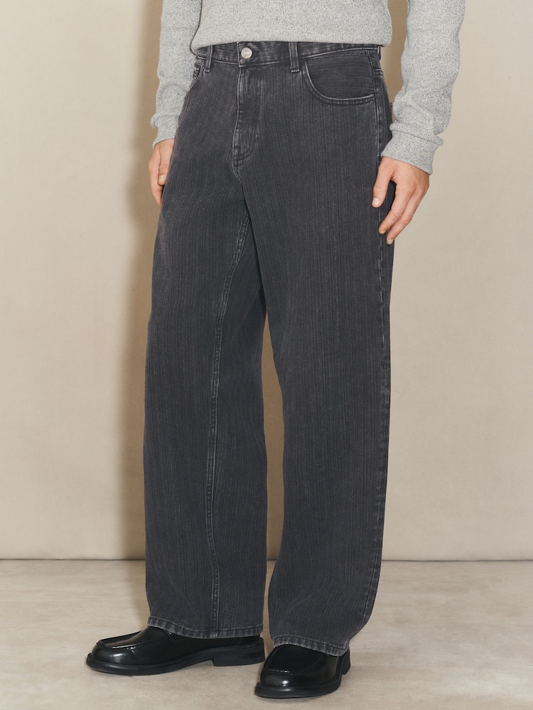 Black Edit Textured Baggy Jeans - Image 1 of 3 Black Edit Textured Baggy Jeans - Image 1 of 3