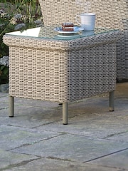 Laura Ashley Cream Arley Garden Rattan Side Table - Image 1 of 4
