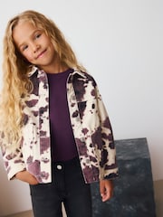 Brown/White Cow Print Shacket (3-16yrs) - Image 1 of 4