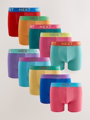 Navy Bright Purple/ Orange Waistbands Rich Trunk Boxers 10 Pack - Image 1 of 14