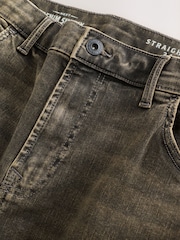 Black/Brown Single Straight Fit Classic Stretch Jeans - Image 2 of 4