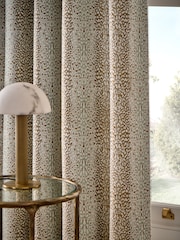 Duck Egg Blue/Gold Jacquard Eyelet Lined Curtains - Image 4 of 5