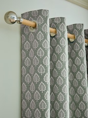 Collection Luxe Embroidered Leaves Eyelet Lined Curtains - Bild 4 von 5