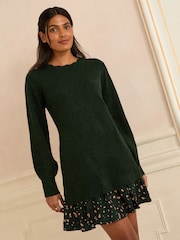 Love & Roses Woven Skirt Knit Mini Dress - Bild 2 von 5