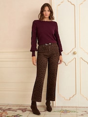 Berry - Love & Roses Bobble Stitch Scallop Knit Jumper - Imagem 3 de 4