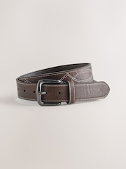 Chocolate Brown Faux Leather Belt - Image 2 of 4