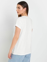 Long Tall Sally Black 100% Cotton Short Sleeve Pintuck Henley Tops 2 Pack - Image 5 of 8