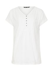 Long Tall Sally Black 100% Cotton Short Sleeve Pintuck Henley Tops 2 Pack - Image 8 of 8