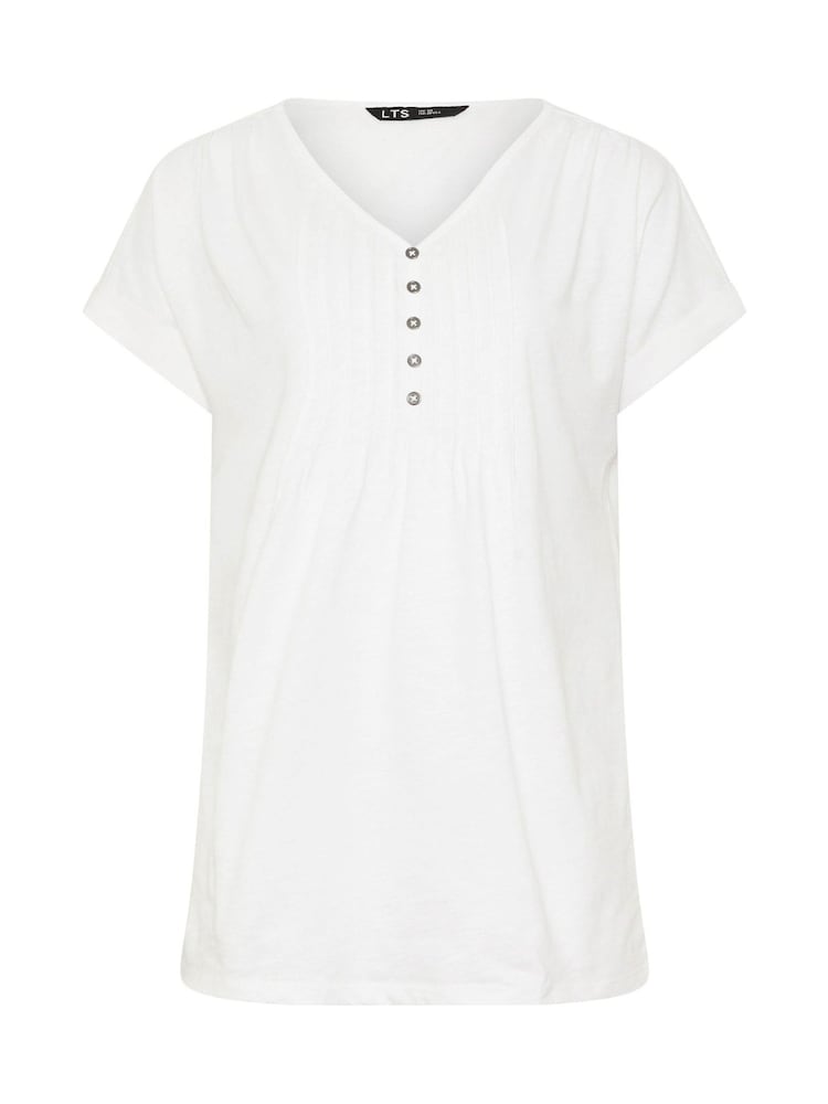 Long Tall Sally Black 100% Cotton Short Sleeve Pintuck Henley Tops 2 Pack - Image 8 of 8