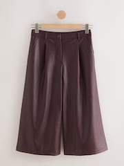 Burgundy Red Faux Leather Jort Trousers - Image 5 of 7