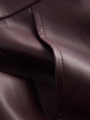 Burgundy Red Faux Leather Jort Trousers - Image 6 of 7