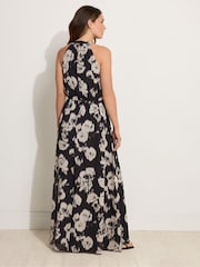 Long Tall Sally Black Blurred Floral Halter Maxi Dress - Image 3 of 5