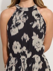 Long Tall Sally Black Blurred Floral Halter Maxi Dress - Image 4 of 5
