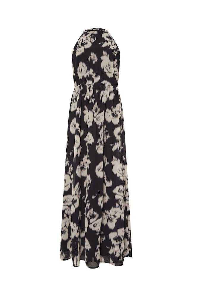 Long Tall Sally Black Blurred Floral Halter Maxi Dress - Image 5 of 5