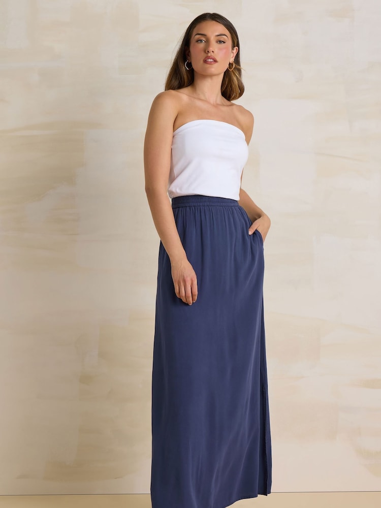 Long Tall Sally Blue Acid Wash Skirt - Image 1 of 5