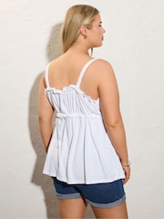 Yours Curve White Boho Cami Vest Top - Image 3 of 5